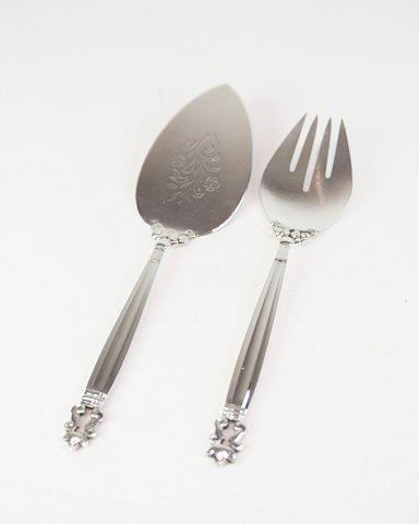 Serveringssæt – Spade & Gaffel – Georg Jensen – Sterling Sølv – Konge – Model 
No. 193 & 114
