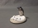 Royal Copenhagen porcelain figurine of owl and mouse, no.: 1050/610.5000m2 udstilling.