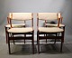 A set of 4 dining chairs in teak and light wool upholstery of danish design from Nova furniture factory, 1960s.5000m2 showroom.